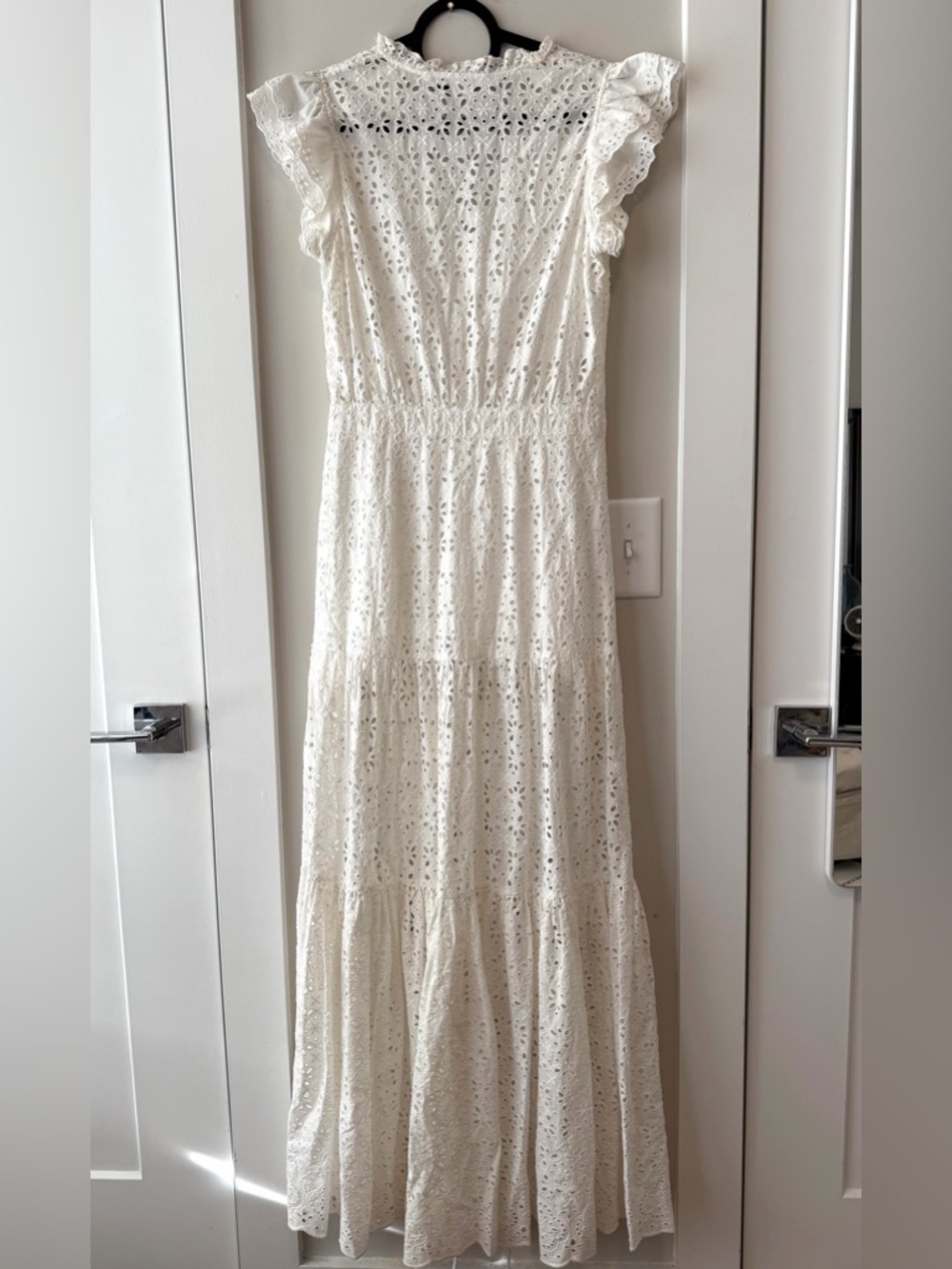 Veronica Beard Satori Eyelet V-Neck Maxi Dress with Side Slit - Picture 5 of 7